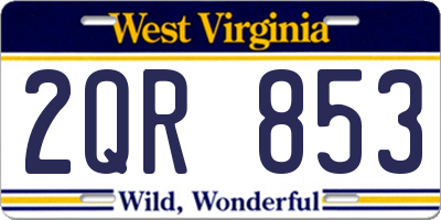 WV license plate 2QR853