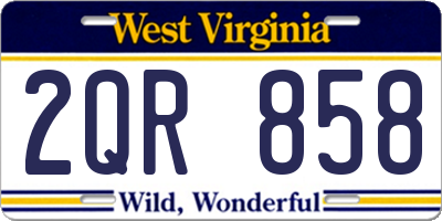 WV license plate 2QR858