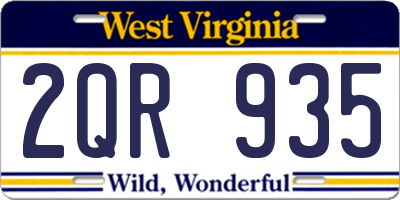 WV license plate 2QR935