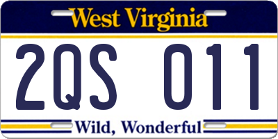 WV license plate 2QS011