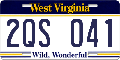 WV license plate 2QS041