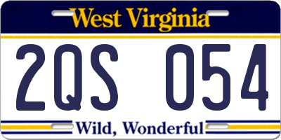 WV license plate 2QS054