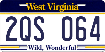 WV license plate 2QS064