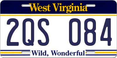 WV license plate 2QS084