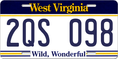 WV license plate 2QS098