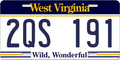 WV license plate 2QS191