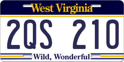 WV license plate 2QS210
