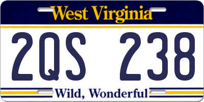 WV license plate 2QS238