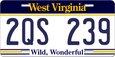 WV license plate 2QS239