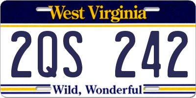 WV license plate 2QS242