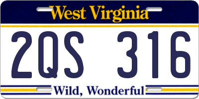 WV license plate 2QS316
