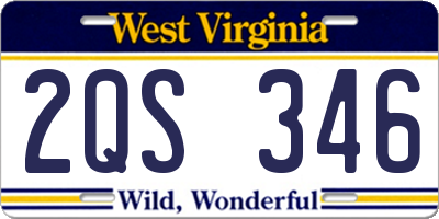 WV license plate 2QS346