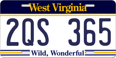 WV license plate 2QS365