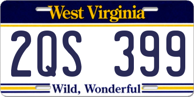 WV license plate 2QS399