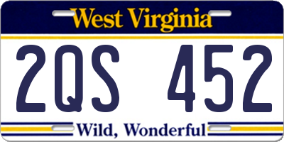 WV license plate 2QS452