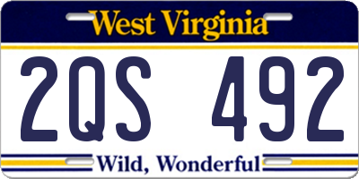 WV license plate 2QS492