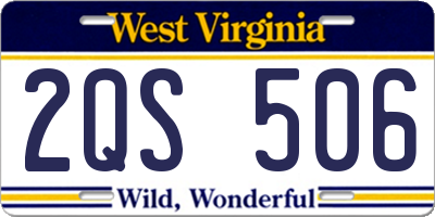 WV license plate 2QS506
