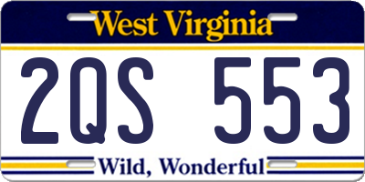 WV license plate 2QS553