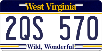 WV license plate 2QS570