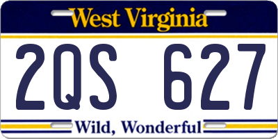 WV license plate 2QS627