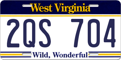 WV license plate 2QS704