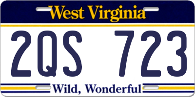 WV license plate 2QS723