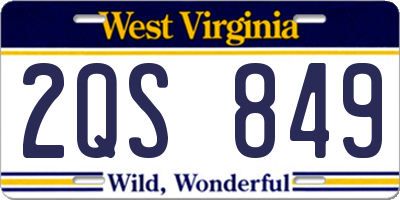 WV license plate 2QS849
