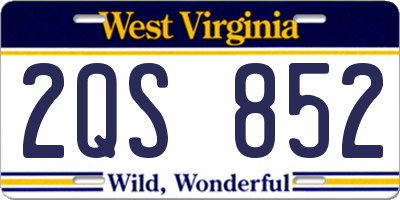 WV license plate 2QS852
