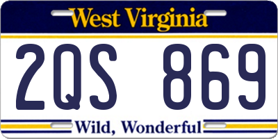WV license plate 2QS869
