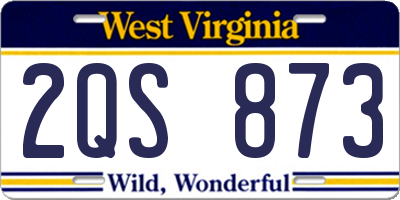 WV license plate 2QS873