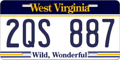 WV license plate 2QS887