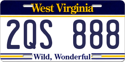 WV license plate 2QS888