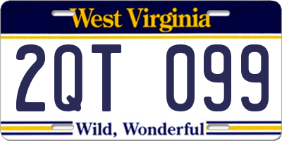 WV license plate 2QT099