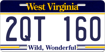 WV license plate 2QT160