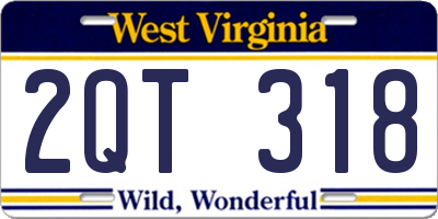 WV license plate 2QT318