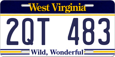 WV license plate 2QT483