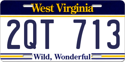 WV license plate 2QT713
