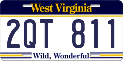 WV license plate 2QT811