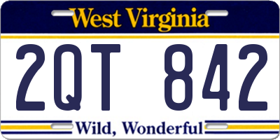 WV license plate 2QT842