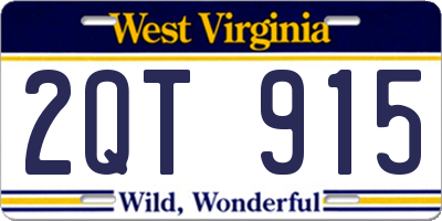 WV license plate 2QT915