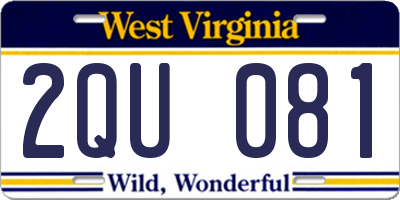 WV license plate 2QU081