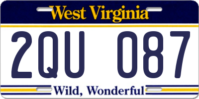 WV license plate 2QU087