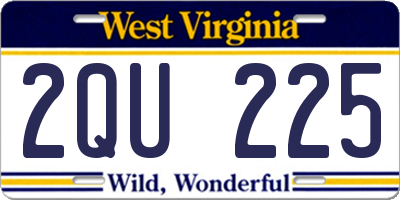 WV license plate 2QU225