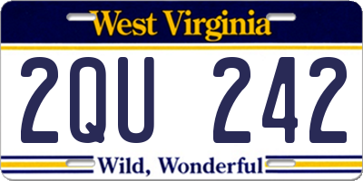 WV license plate 2QU242
