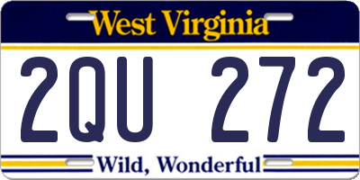 WV license plate 2QU272