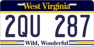 WV license plate 2QU287