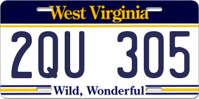 WV license plate 2QU305