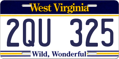 WV license plate 2QU325