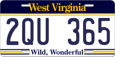 WV license plate 2QU365