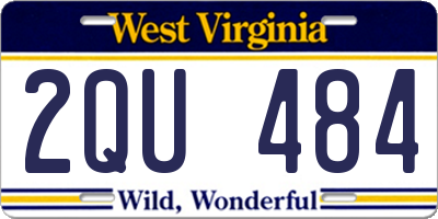 WV license plate 2QU484